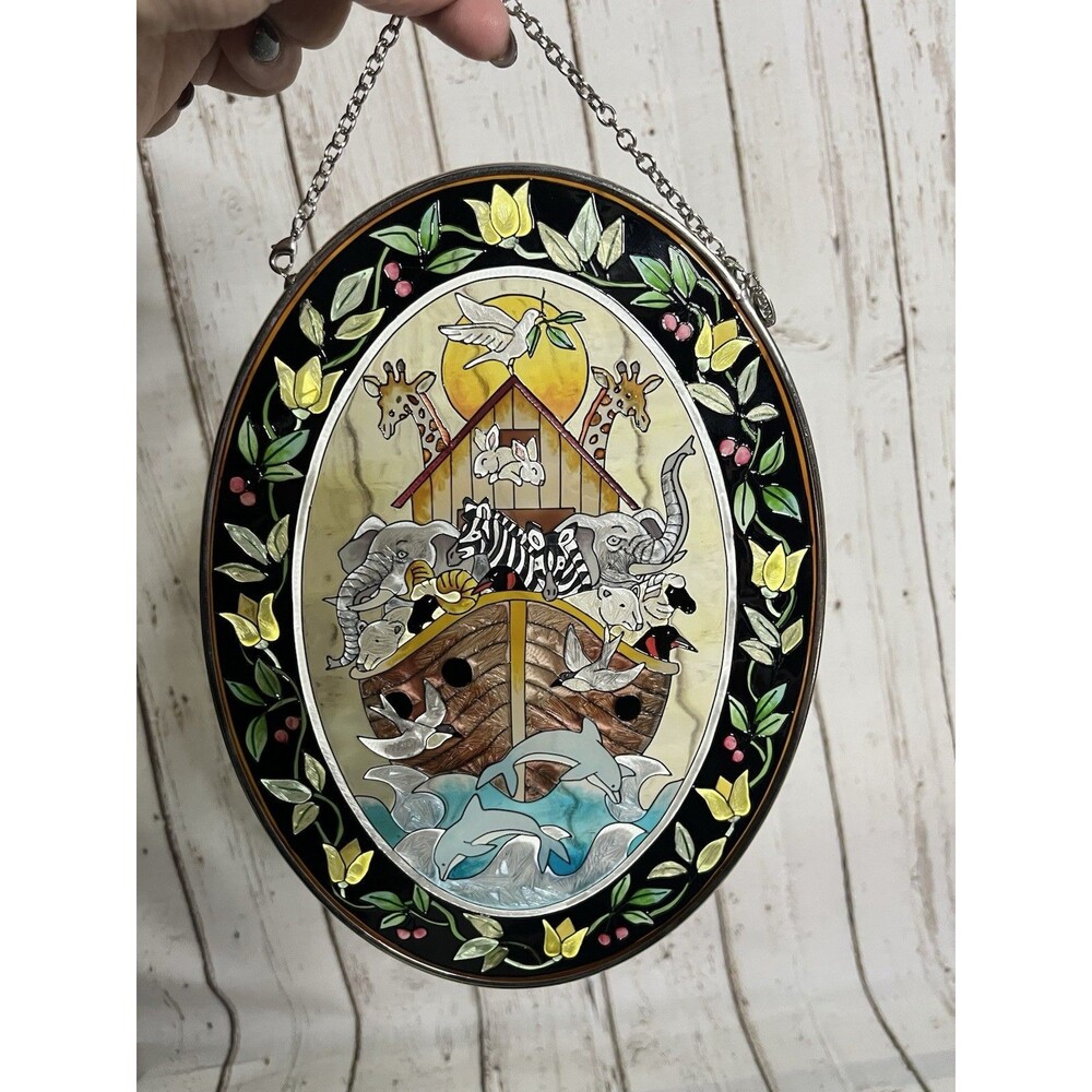 Amia Hand Painted Denver CO, Suncatcher Noahs Arc Animals Bright Colorful